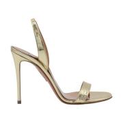 Guld læder slingback stilet sandaler