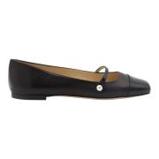 Sorte Elisa Flats med Perledetaljer