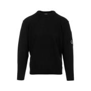 Sort Lammeuld Crew Neck Sweater