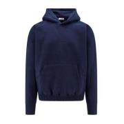 Blå Bomuldsfleece Sweatshirt AW24