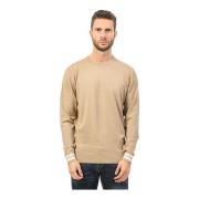 Beige Herre Sweater, Afslappet Pasform