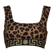 Leopard Greca Crop Bra