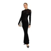 Sort Bodycon Strik Kjole