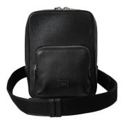 Sort Læder Logo Palermo Crossbody Taske