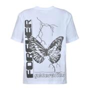 Glitter Print T-shirt Bright White