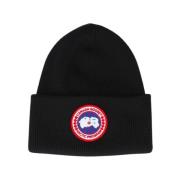 Sort Uld Vinter Beanie Hat