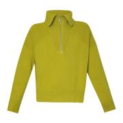 Uld Zip Sweater med Høj Hals