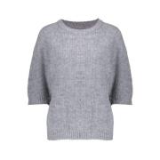 Strikket pullover med lurex, 3/4 ærmer