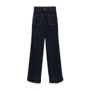 Indigo Denim Flared Jeans