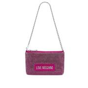 Fuchsia Rhinestone Mini Crossbody Taske