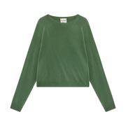 Grøn Cashmere Rund Hals Sweater