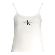 Hvid Kvinders Tank Top Broderet Logo