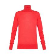 Rød Merinould Turtleneck Sweater