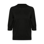 Feminin Turtleneck Pullover Sweater Sort