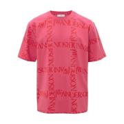 Pink Logo Grid Kortærmet T-Shirt