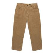 Tapered Cord Bukser i Khaki