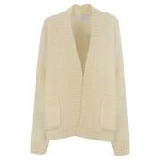 Stribet Mohair Cardigan Creme