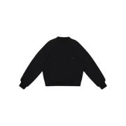 Dobbeltlags Crewneck i Chaos Black