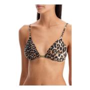 Leopard Print Bikini Top med Butterfly Detalje