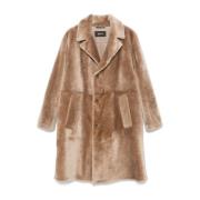 Shearling jakke med hakrevers