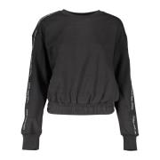 Sort sweatshirt med broderi