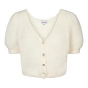 Hvid V-hals Cardigan