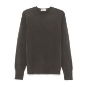 Mørkegrå Lammeuld Crew Neck Sweater