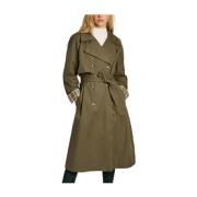 Hvid Trenchcoat Elegant Funktionel Stil