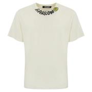 Beige Bomuld T-shirt med Print