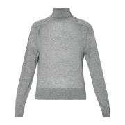 Grå Bomuld Cashmere Turtleneck Sweater