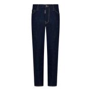 Slim-Fit Mørk Skyllevask Jeans