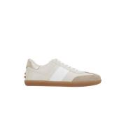 Beige Ruskind Sneakers med Guld Detalje