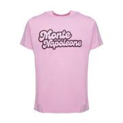 Montenapoleone Pink Bomuld Rund Hals T-shirt