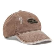 Brun baseball hat med distressed denim