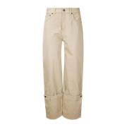 Brede Beige Jeans