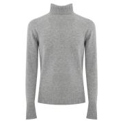 Grå uld turtleneck sweater