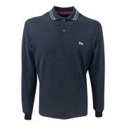 POLO KRAGEN JACQUARD Navy Blå - XXL