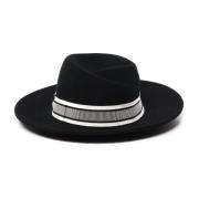 Elegant Sort Filt Hat Italien Lavet