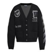 Uld cardigan med logo