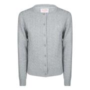 Rund Hals Kabelstrik Cardigan