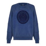 Ribstrikket sweatshirt med 'Coin' broderi