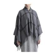 Uld, cashmere og lurex blanding poncho