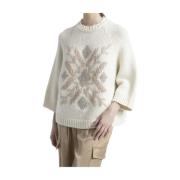 Broderet alpaka og uld sweater