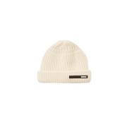 Strikket Beanie Hat Hvid