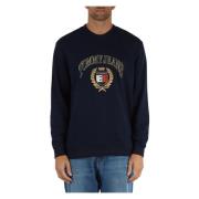 Bomuld crewneck sweatshirt med logo broderi