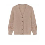 Lace Knit Cardigan med broderede detaljer