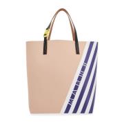 Stribet PVC Tote Taske