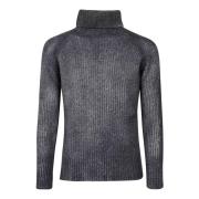 Ribbet højhalset pullover