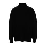 Uld Turtleneck Sweater med Side Zip