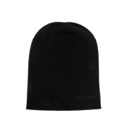 Sort Cashmere Strikket Beanie Hat